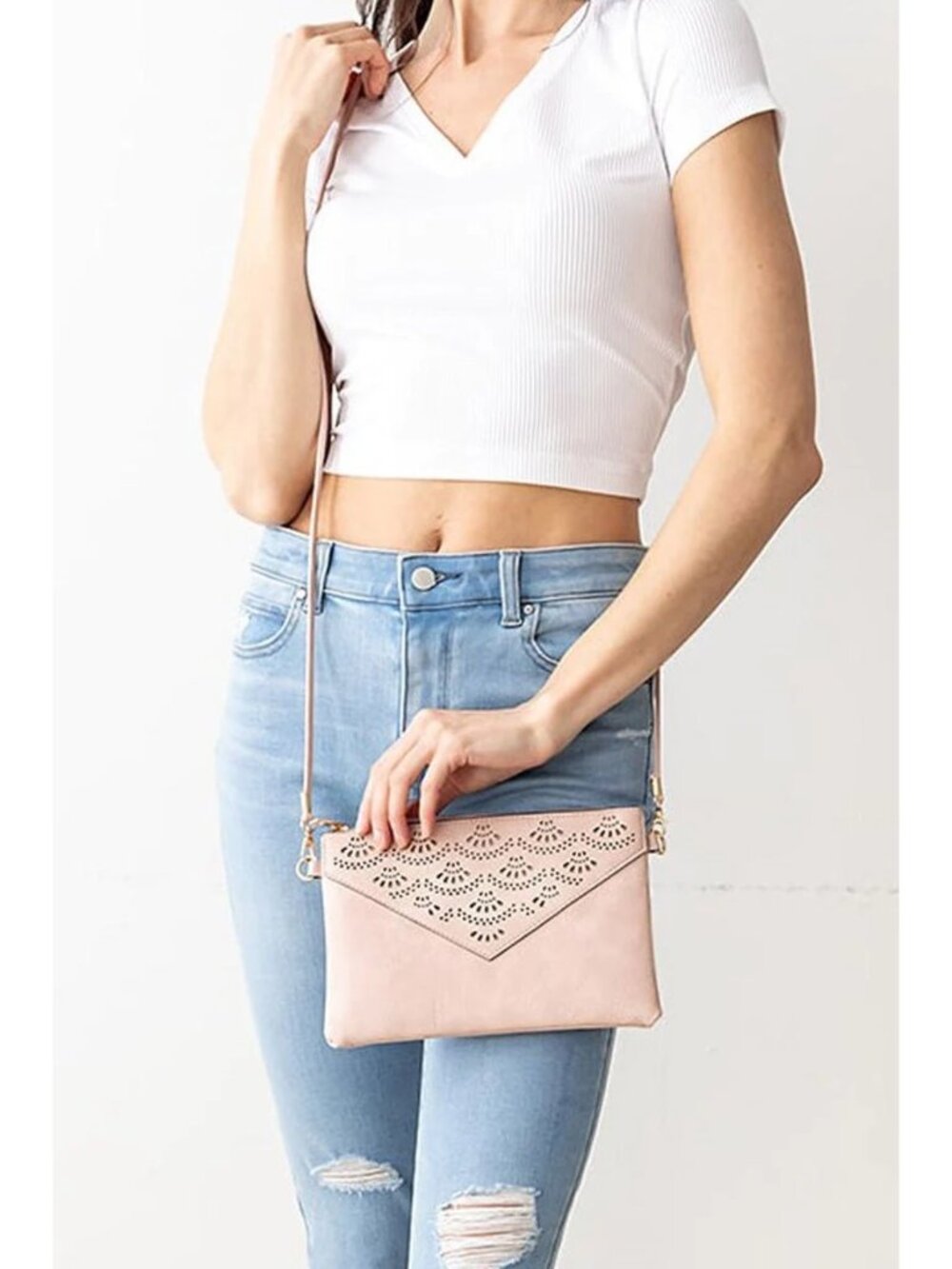 Crossbody Purse, Bag. Blush Pink Faux Leather. Be Clever Brand. NWT.